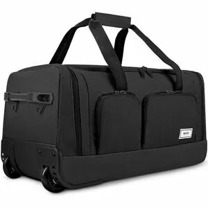 Solo Leroy Travel/Luggage Case (Rolling Duffel) Travel - Recycled Black