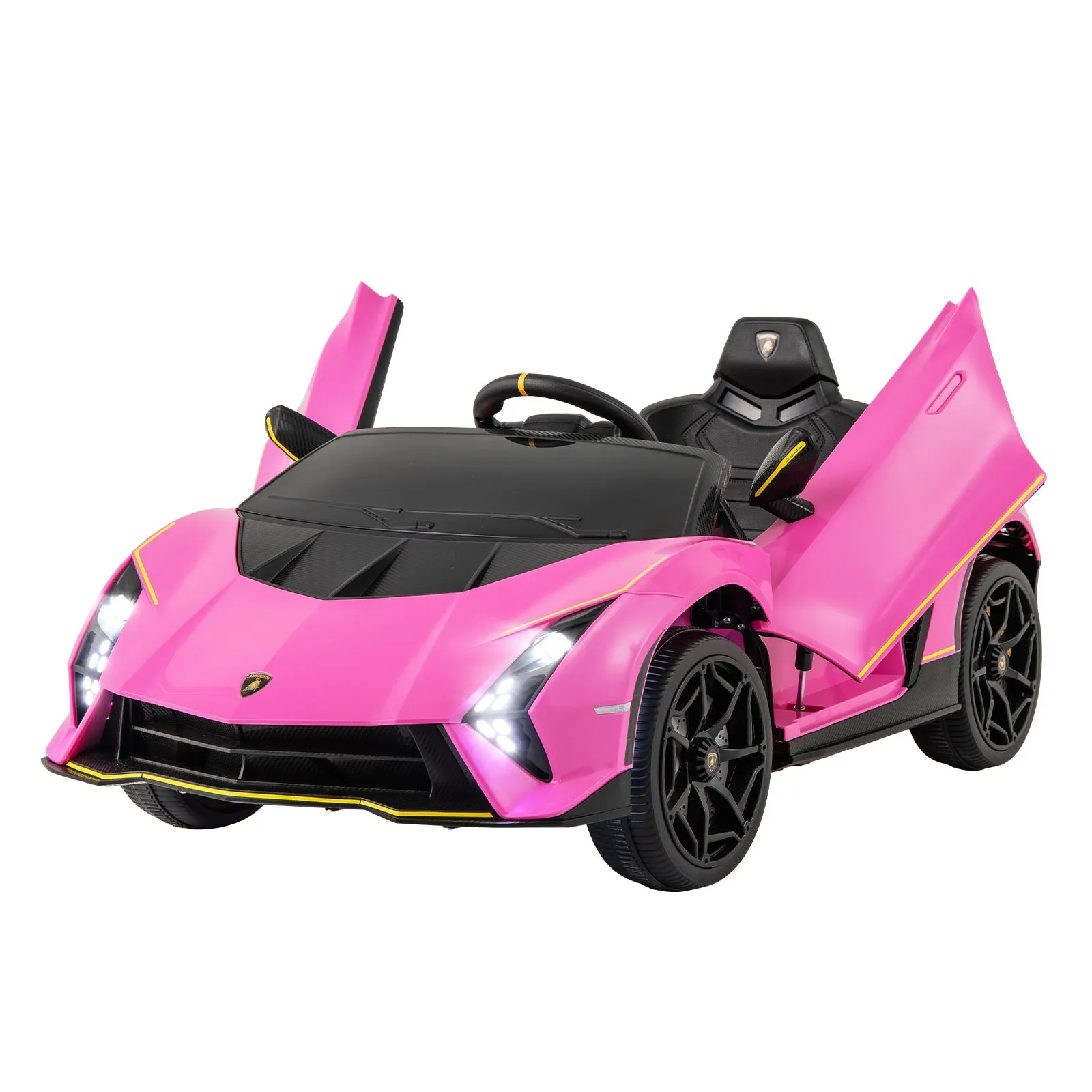 12V Kids Ride on Car 4WD Lamborghini Licensed with 3 Speeds and Music-Pink