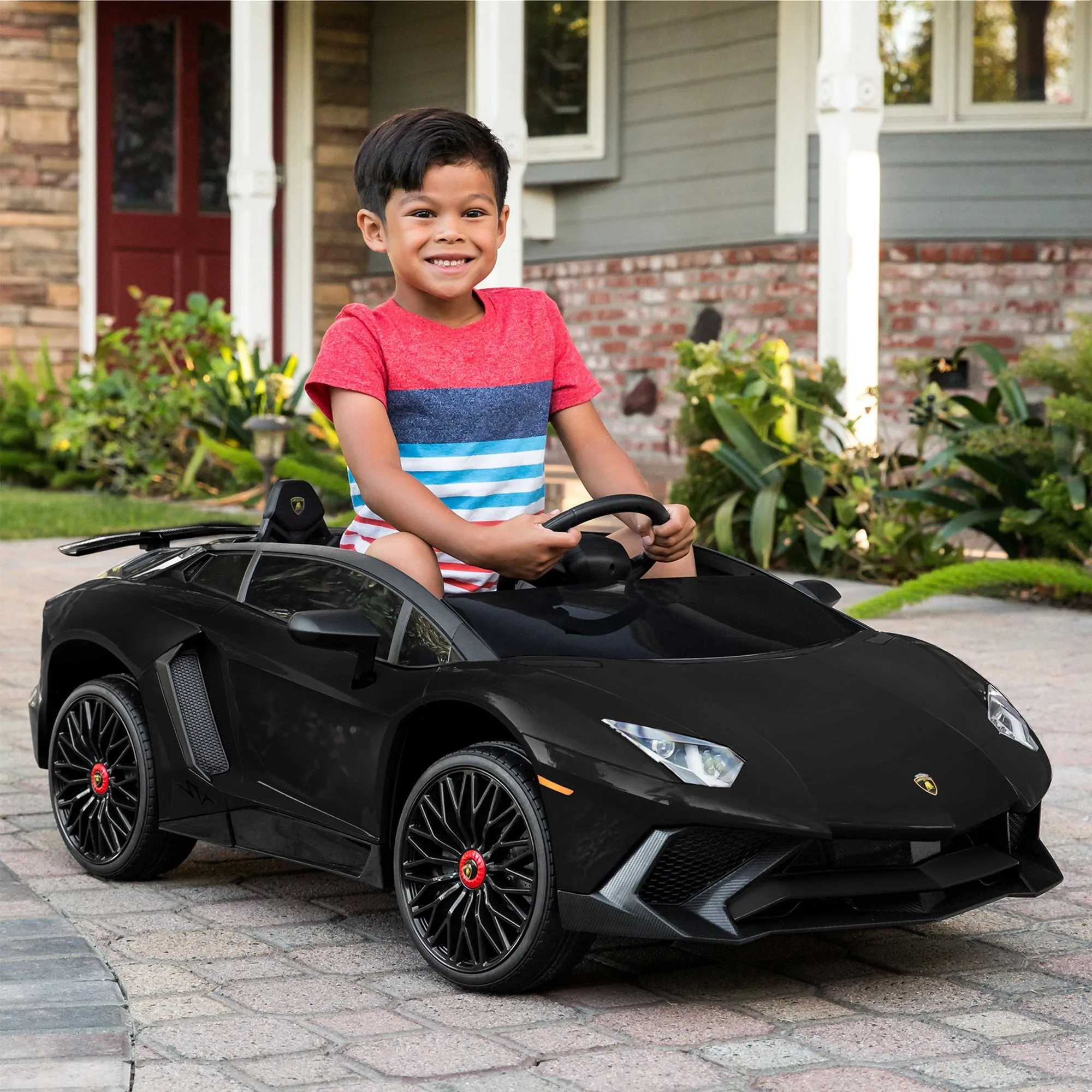 12V Kids Ride-On Lamborghini Aventador SV Sports Car Toy w/ Parent Control