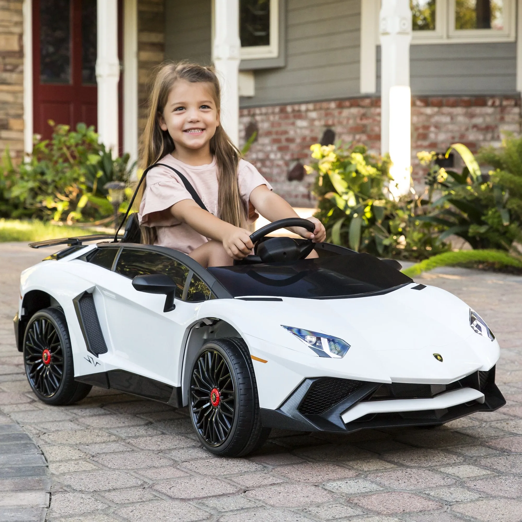 12V Kids Ride-On Lamborghini Aventador SV Sports Car Toy w/ Parent Control