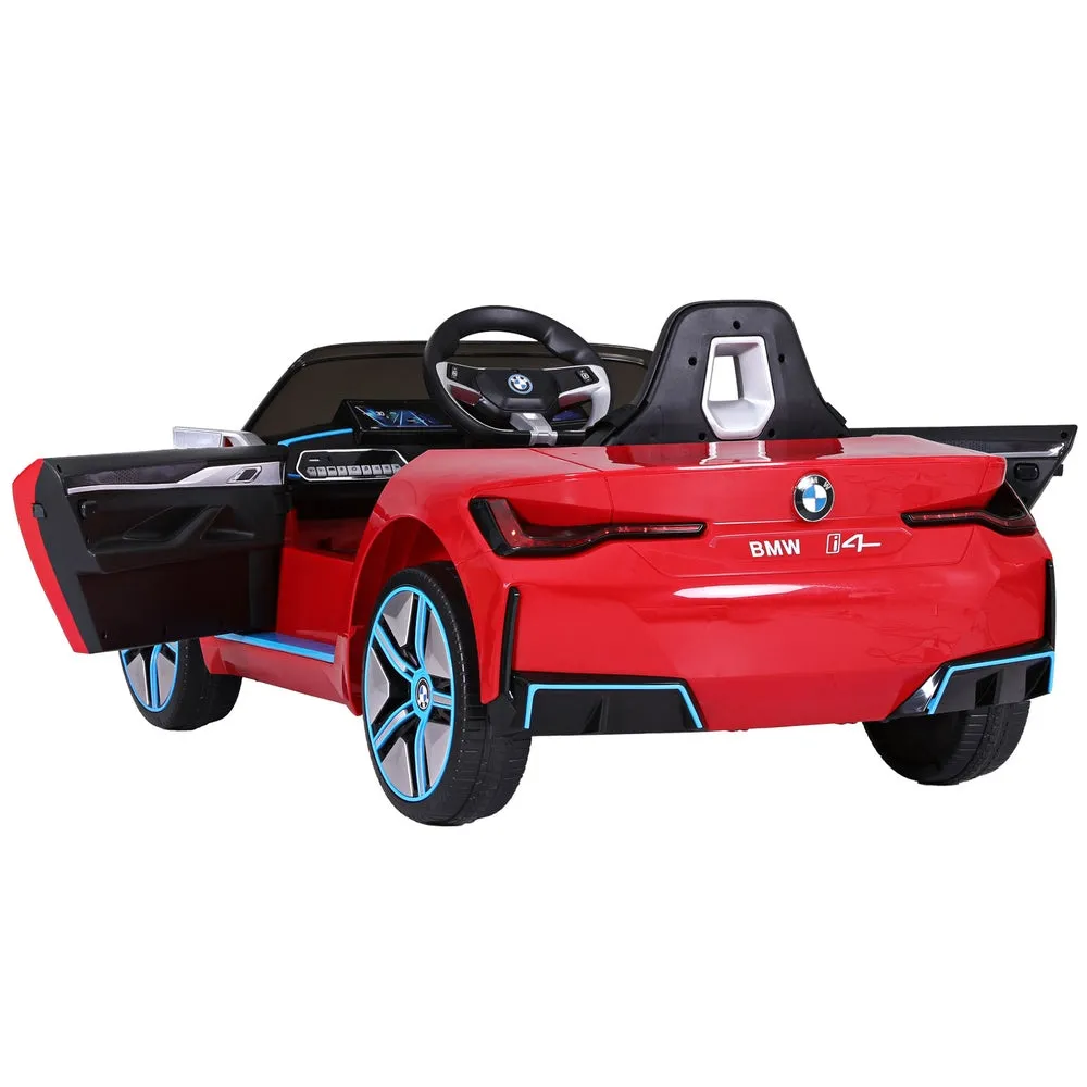 12V Red BMW I4 Kids Ride-On Car with Remote & Safety Seat Belt