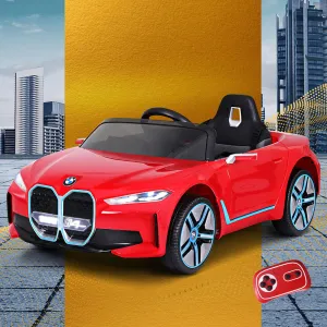 12V Red BMW I4 Kids Ride-On Car with Remote & Safety Seat Belt