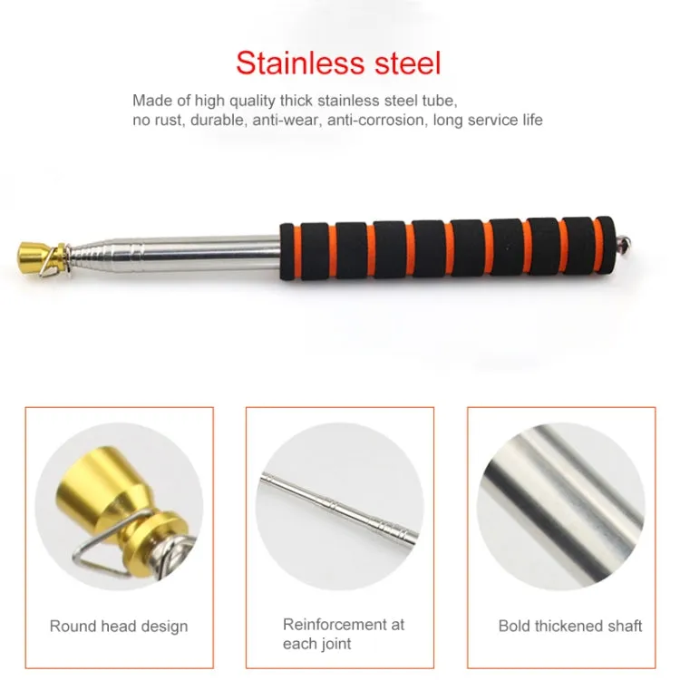 1.6M 10 Knots Telescopic Stainless Steel Sponge Golden Head Teaching Stick Guide Signal Flag