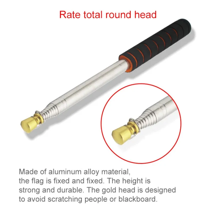 1.6M 10 Knots Telescopic Stainless Steel Sponge Golden Head Teaching Stick Guide Signal Flag