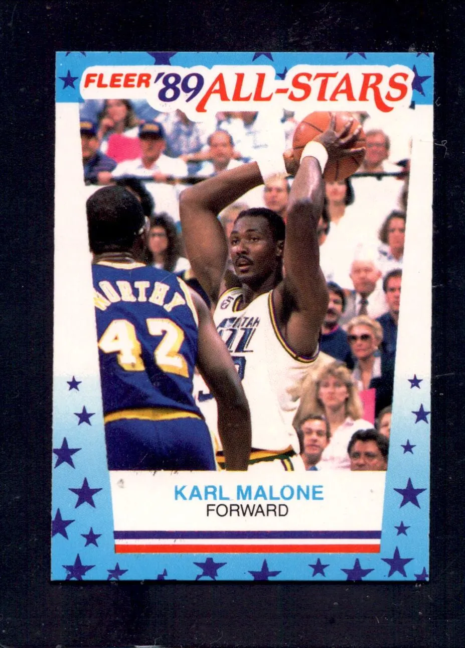 1989-90 Fleer #1 Karl Malone Utah Jazz Sticker Basketball Cards