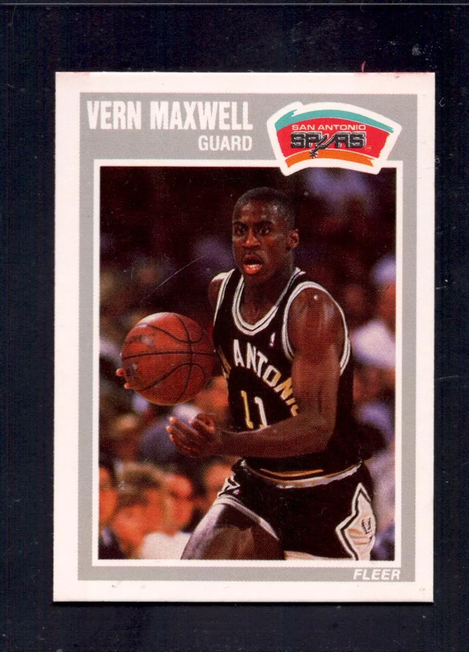 1989-90 Fleer #144 Vern Maxwell San Antonio Spurs Rookie Basketball Cards