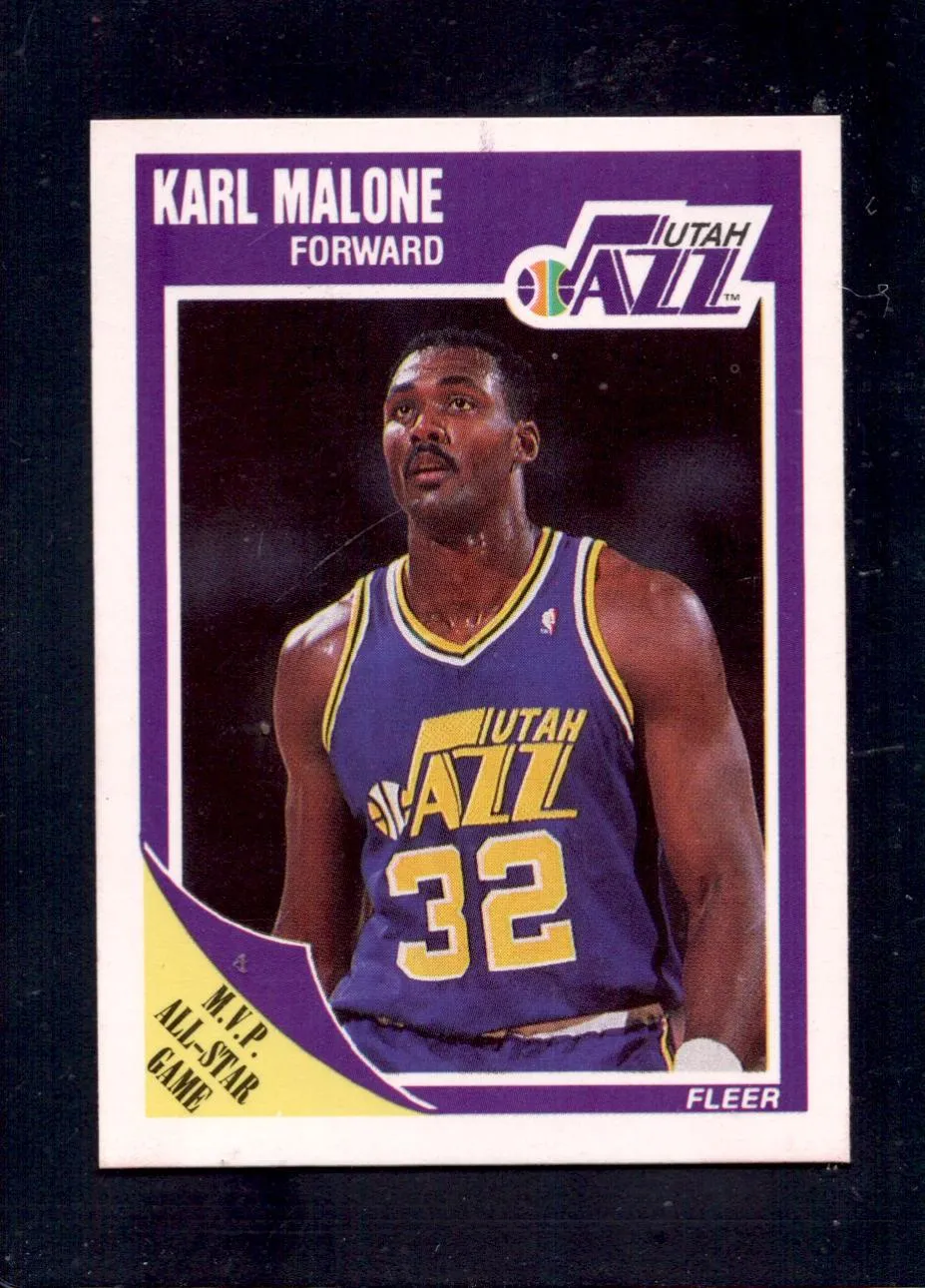 1989-90 Fleer #155 Karl Malone Utah Jazz Basketball Cards