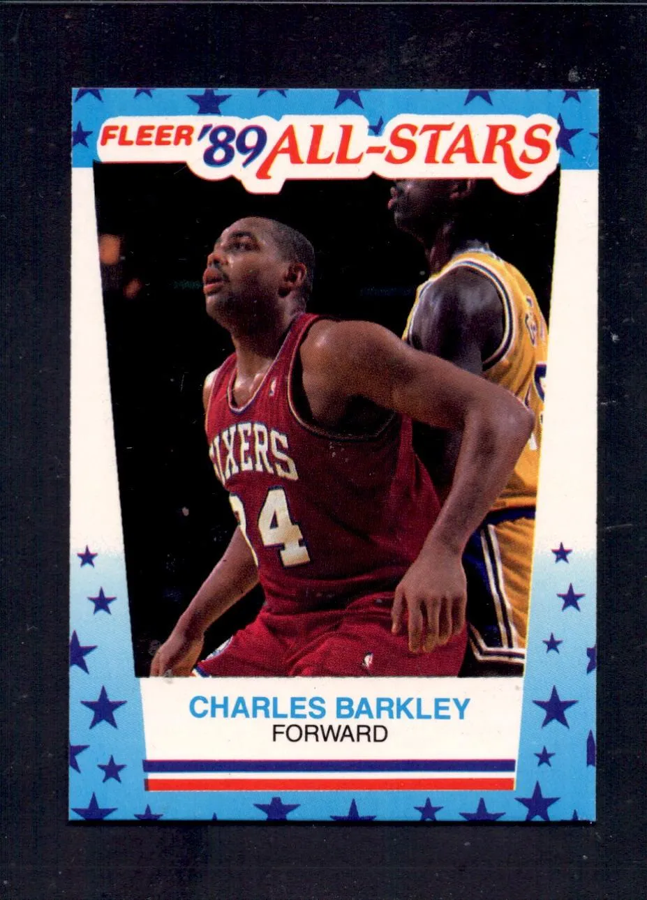 1989-90 Fleer #4 Charles Barkley Philadelphia 76ers Sticker Basketball Cards