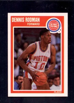 1989-90 Fleer #49 Dennis Rodman Detroit Pistons 2nd Year Basketball Cards