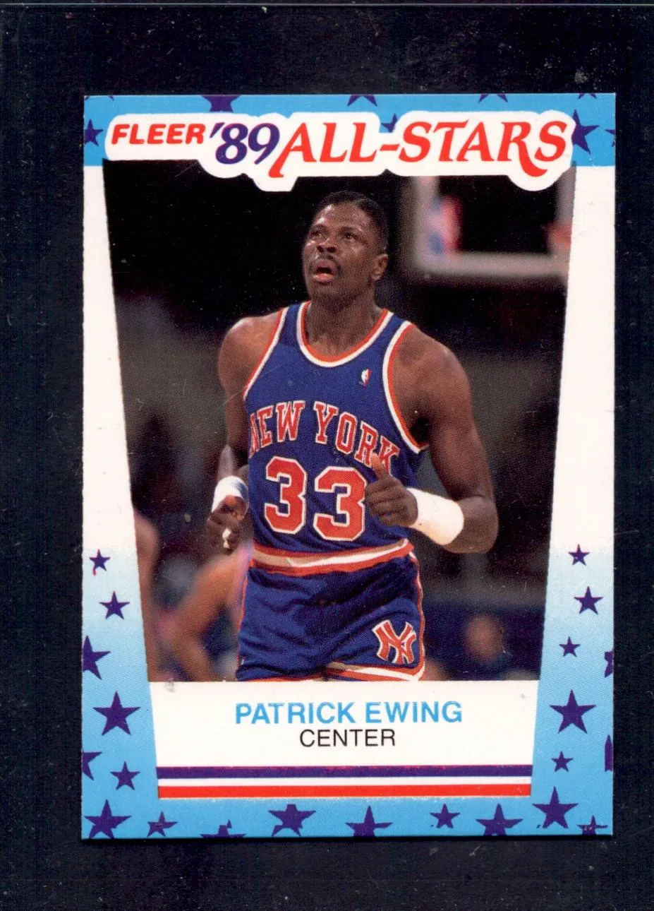 1989-90 Fleer #7 Patrick Ewing New York Knicks Sticker Basketball Cards