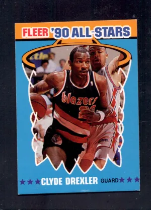 1990-91 Fleer #11 Clyde Drexler Portland Trail Blazers All-Star Basketball Cards