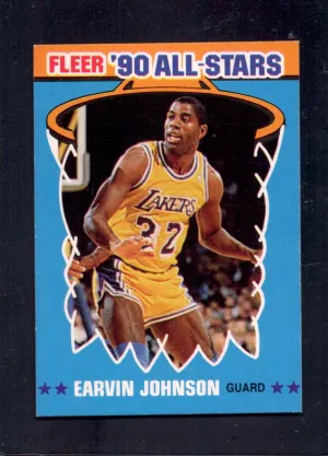 1990-91 Fleer #4 Magic Johnson Los Angeles Lakers All-Star Basketball Cards