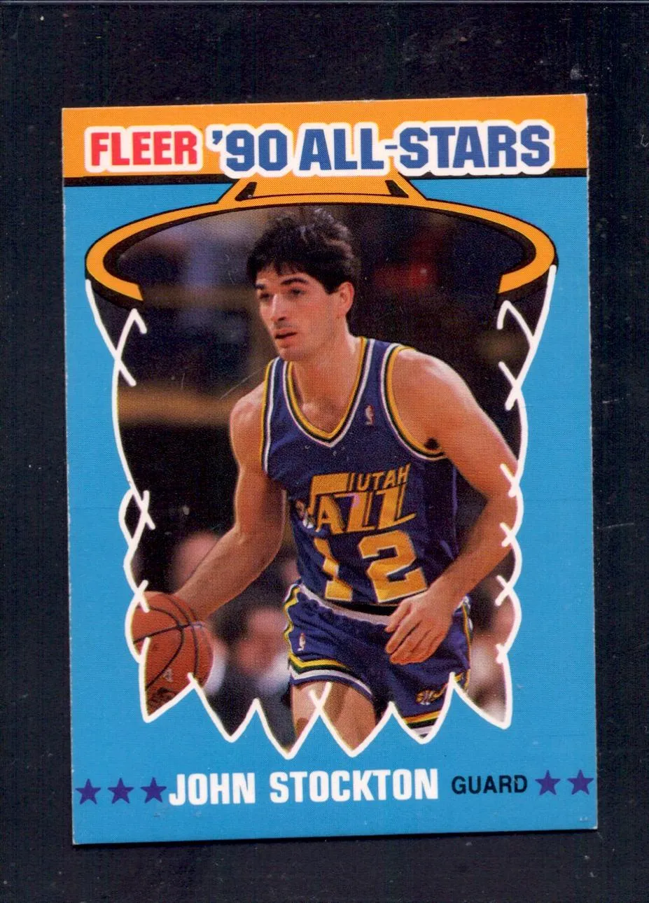 1990-91 Fleer #9 John Stockton Utah Jazz All-Star Basketball Cards