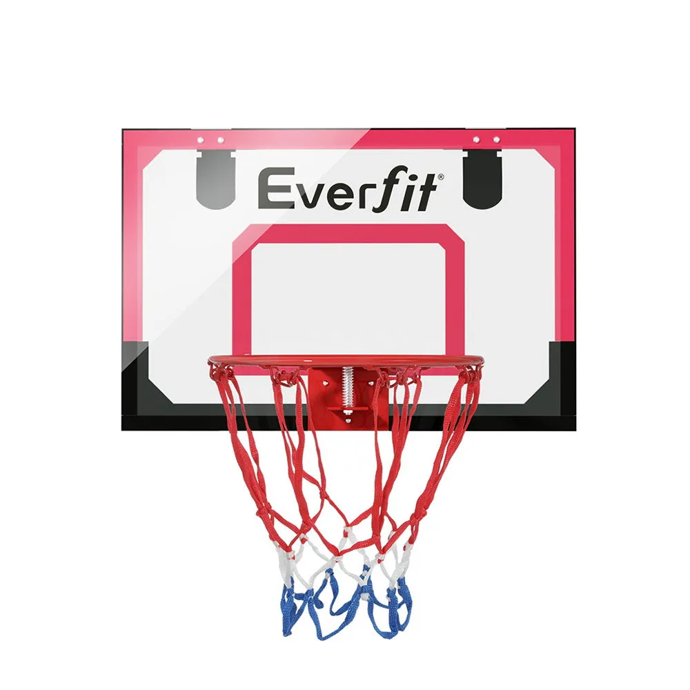 23" Mini Basketball Hoop Backboard Door Wall Mounted Sports Kids - Red