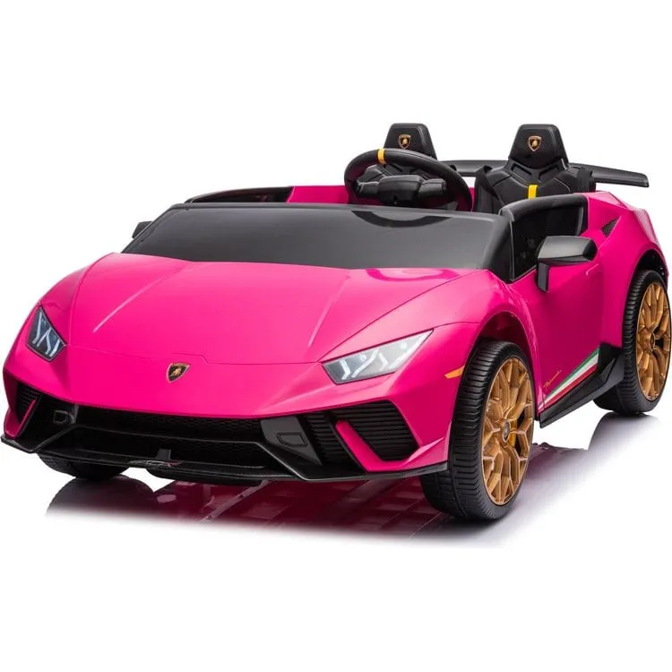 24V Lamborghini Huracan 2-Seater Electric Ride On - Pink