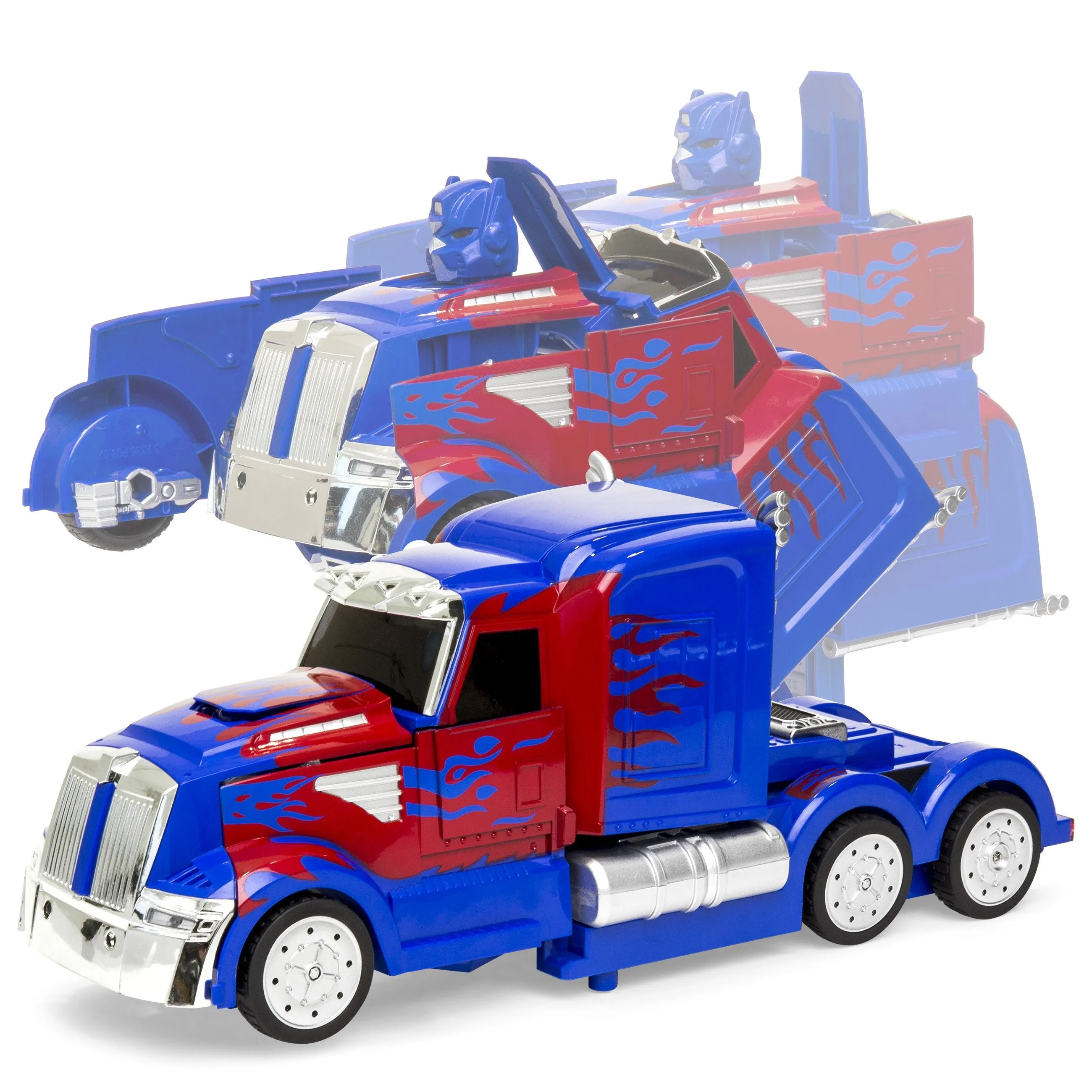 27MHz Transforming Semi-Truck Robot RC Toy w/ Dance Modes, Music