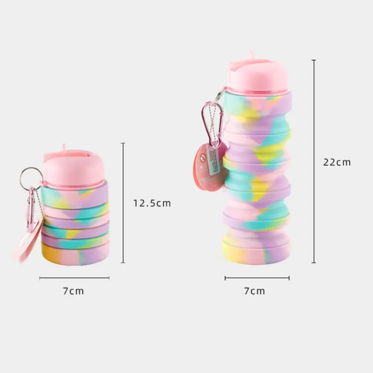 350ml Silicone Folding Water Cup Portable Outdoor Sports Water Bottle Large Capacity Retractable Travel Cup