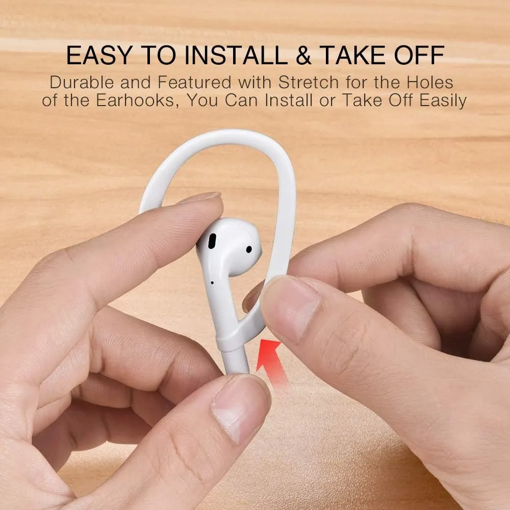 4 Pack Anti-Slip Sports Ear Hooks Compatible With AirPods