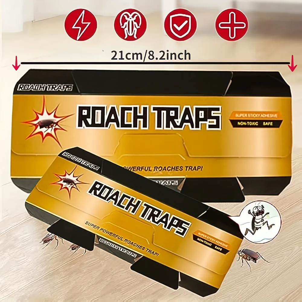 5 Packs Roach Trap – Long-Lasting Sticky Glue Traps for Cockroach and Bug Catching