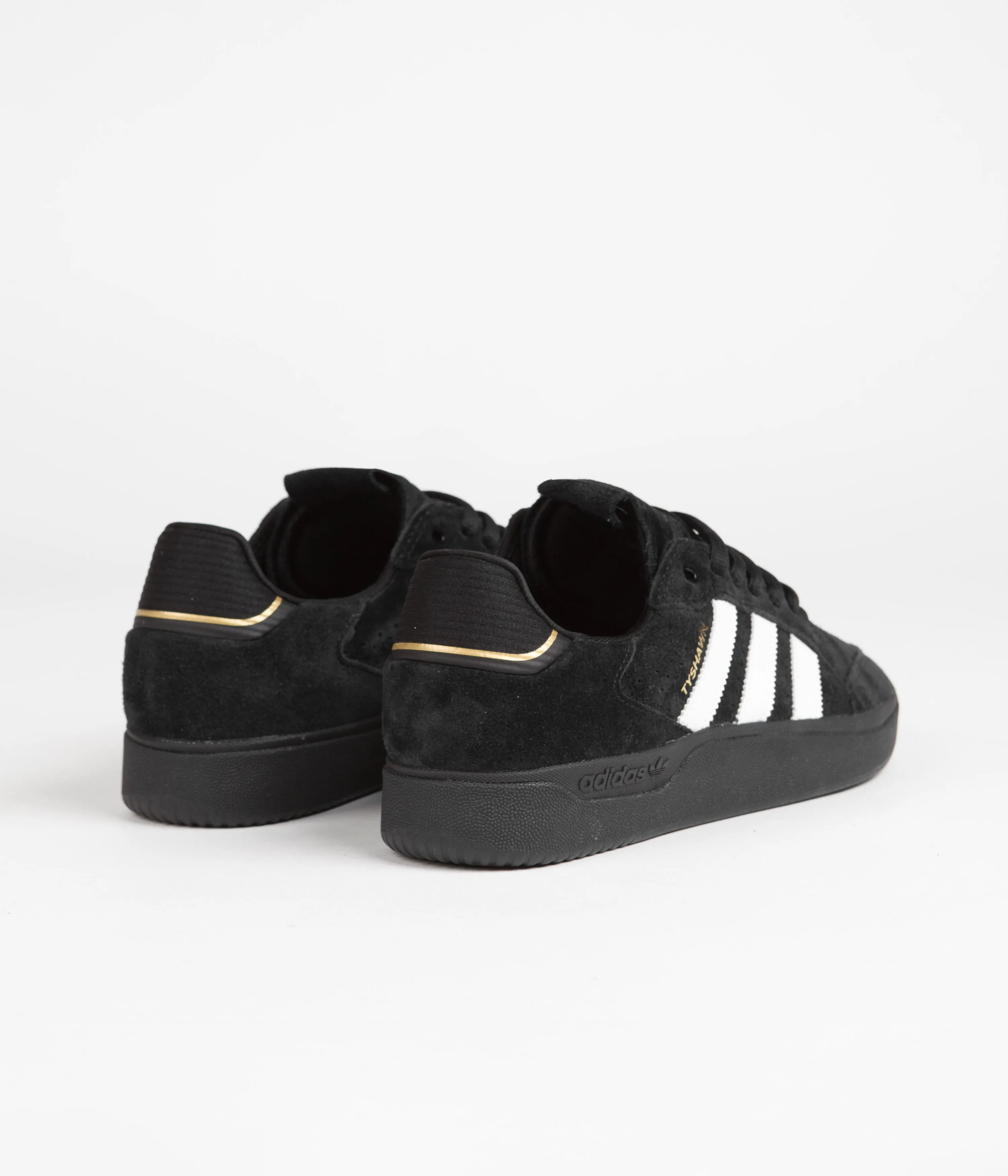 Adidas Tyshawn Low Shoes - Core Black / Cloud White / Gold Metallic