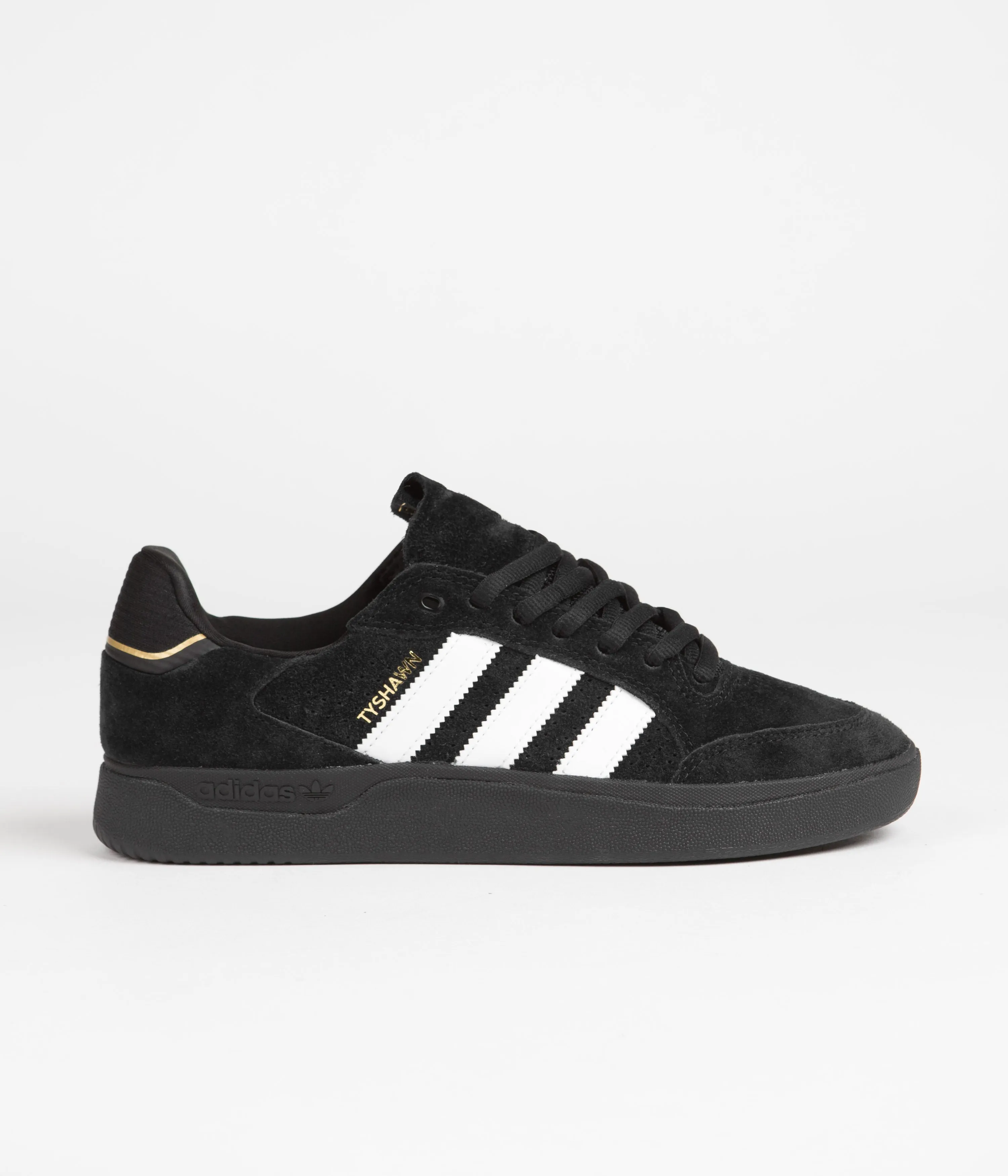 Adidas Tyshawn Low Shoes - Core Black / Cloud White / Gold Metallic