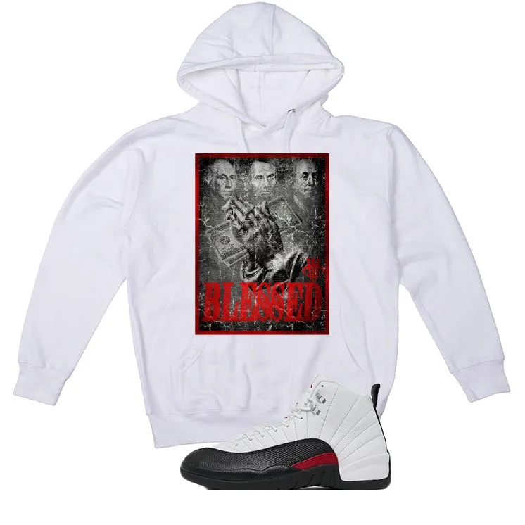 Air Jordan 12 “Red Taxi” | illcurrency White T-Shirt (BLESSED FORTUNE)