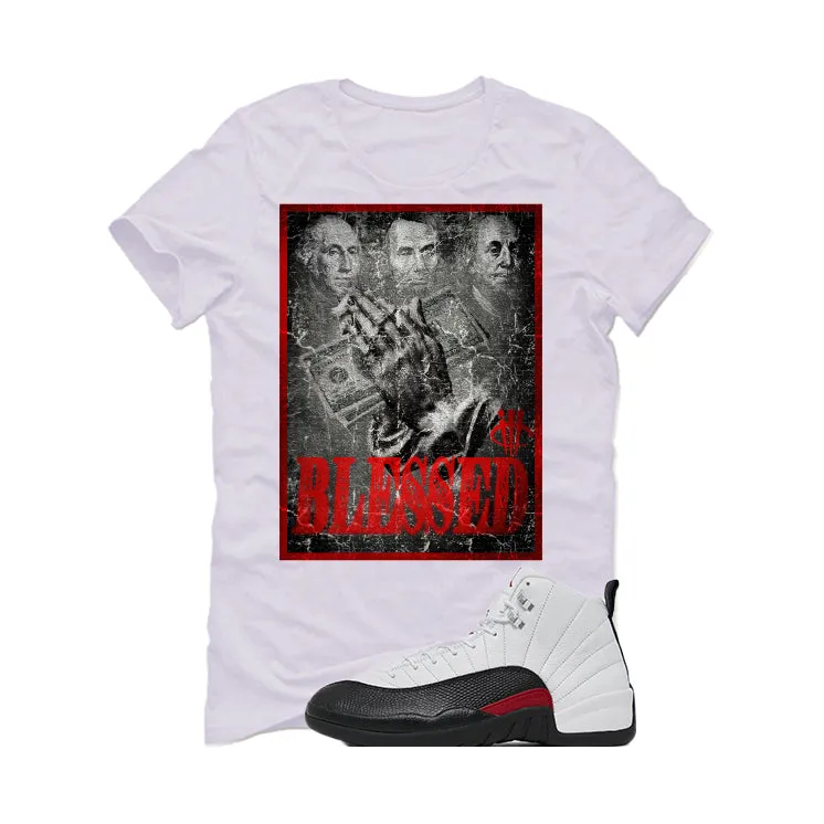 Air Jordan 12 “Red Taxi” | illcurrency White T-Shirt (BLESSED FORTUNE)