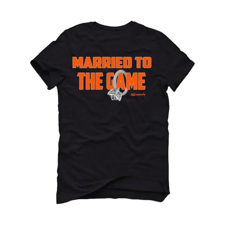 Air Jordan RETRO 1 (Orange black) 2019 Black T-Shirt (married to the game orange)