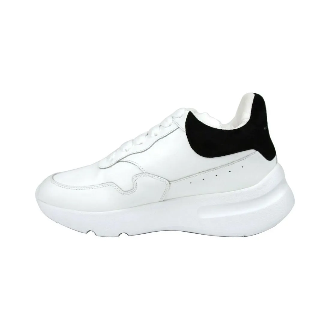 Alexander McQueen Women White Leather Suede Sneaker