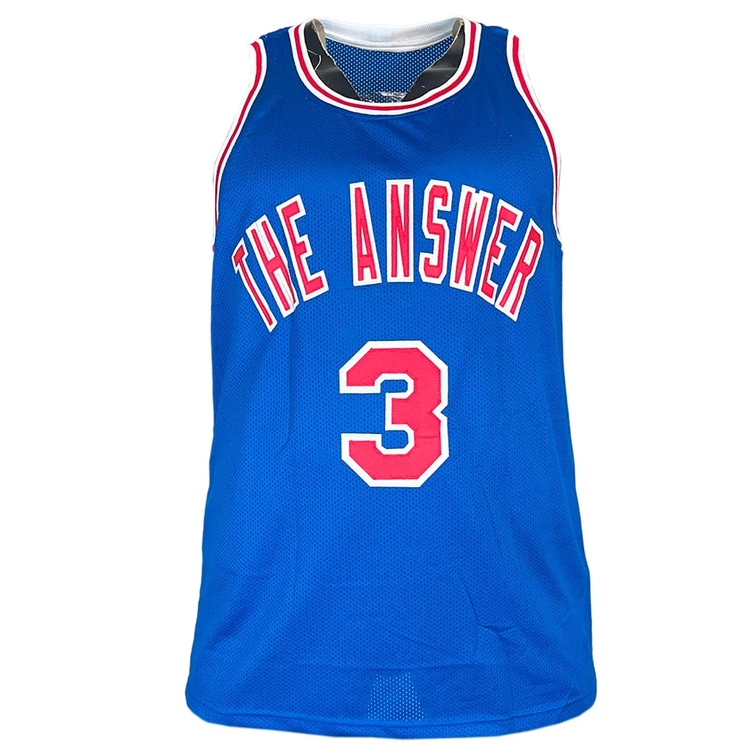 Allen Iverson Signed Philadelphia Blue The Answer Basketball Jersey (Beckett)