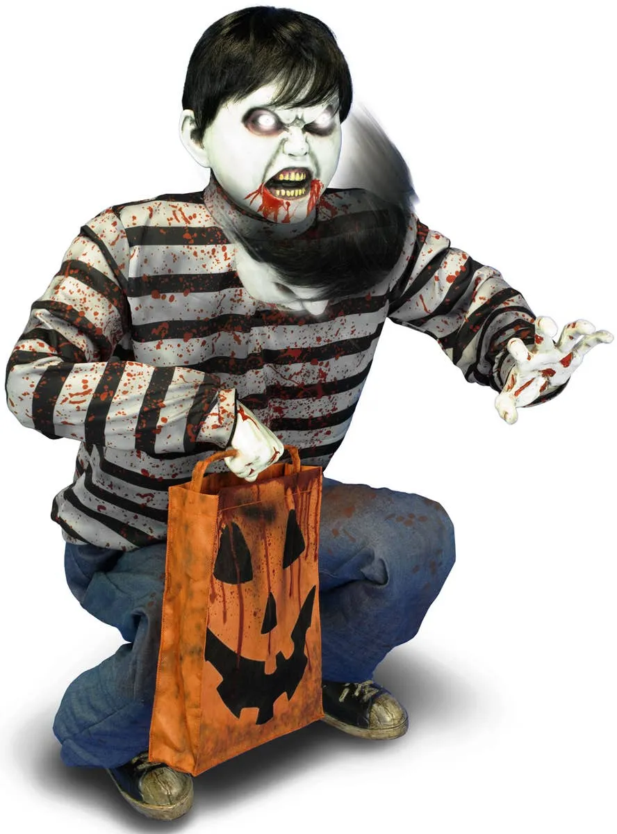 Animatronic Crouching Zombie Child Deluxe Halloween Decoration