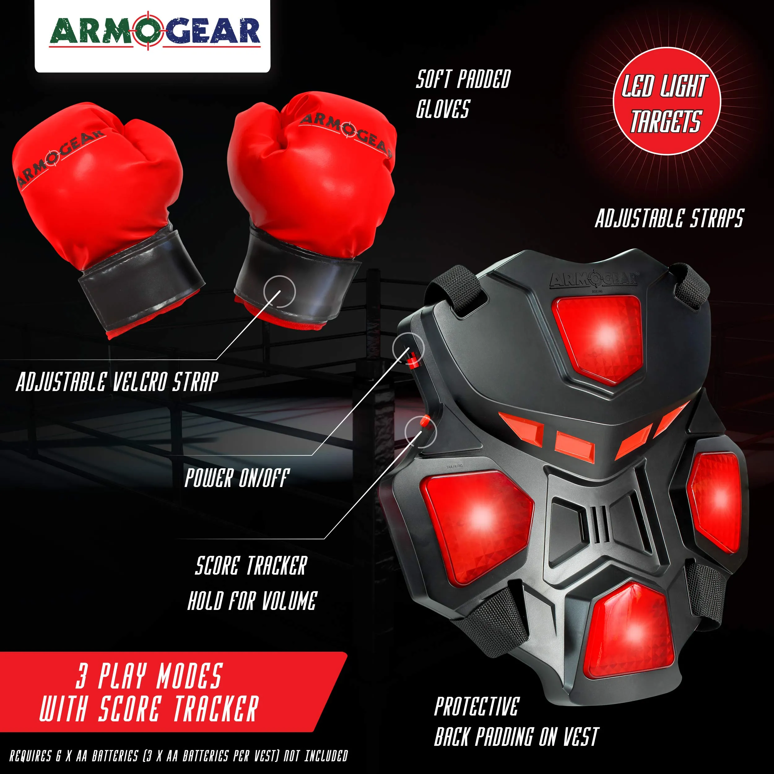 ArmoGear Electronic Boxing Toy for Kids | Interactive Boxing Game with 3 Play Modes