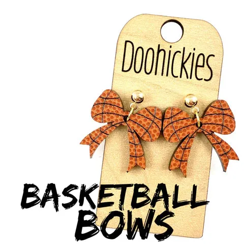 Basketball Bow Acrylic Earrings