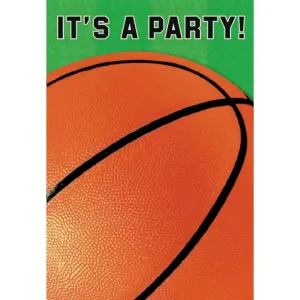 Basketball Fan Folded Invitations - 8 Pkt