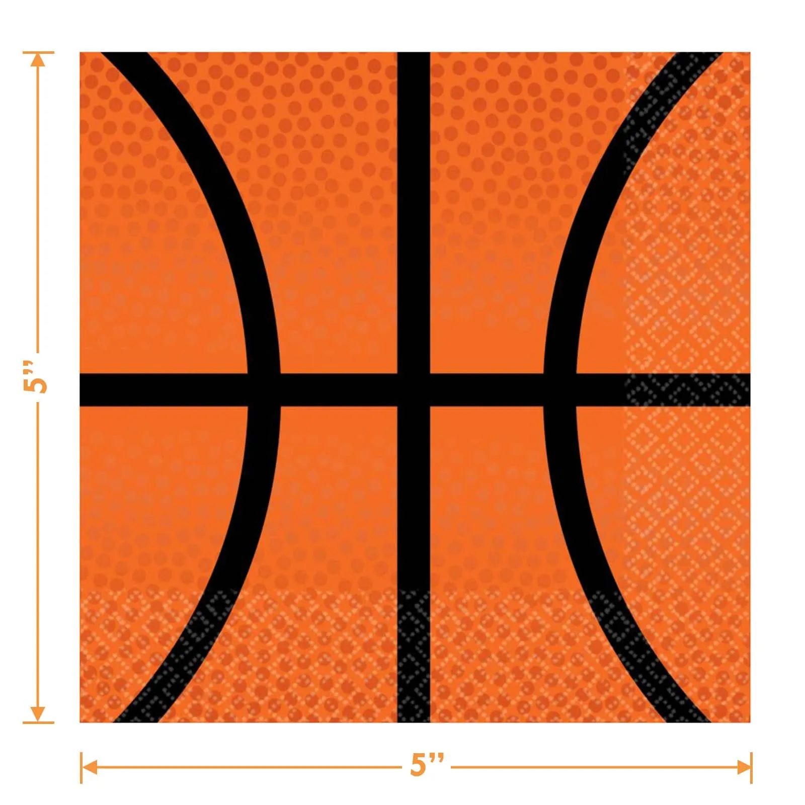 Basketball Party Supplies - Paper Snack Cups and Beverage Napkins For Party Favors and Treats (Serves 12)