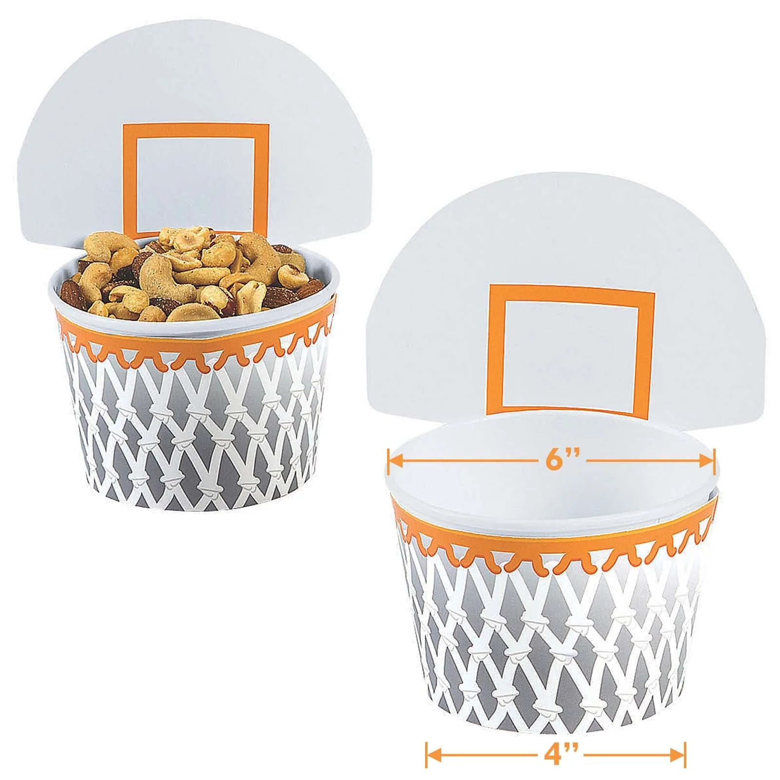 Basketball Party Supplies - Paper Snack Cups and Beverage Napkins For Party Favors and Treats (Serves 12)