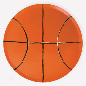 Basketball Plates, Set of 8 Basketball Plates by Meri Meri, 9.5" Diameter