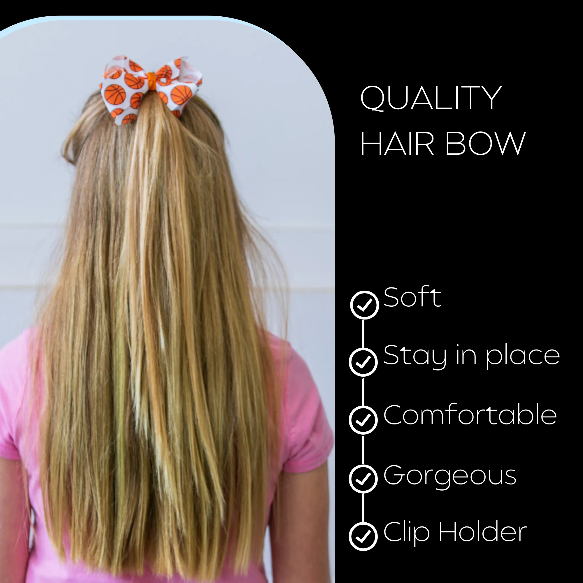 Basketball Sports Classic Hair Bow