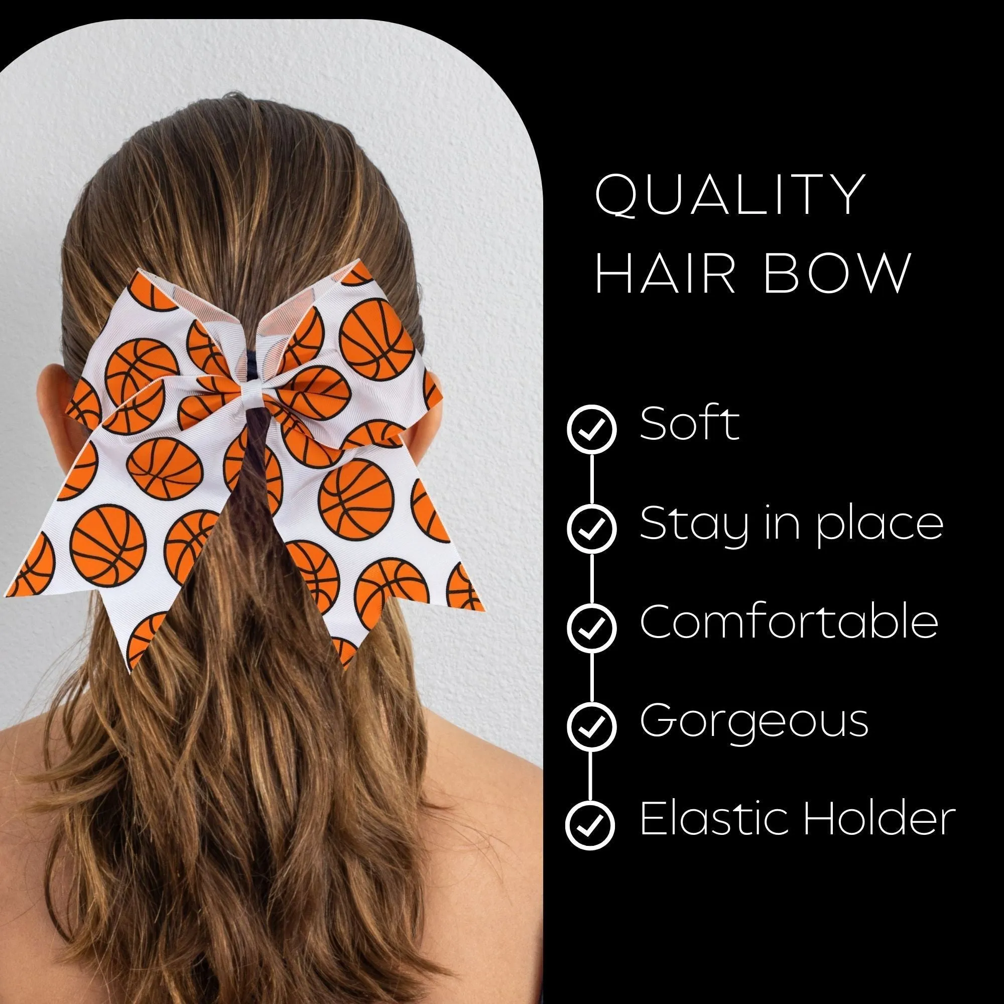 Basketball Sports Hair Bow