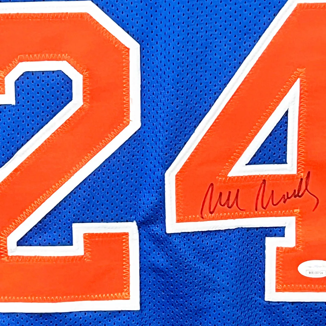 Bill Bradley Signed New York Blue Basketball Jersey (JSA)