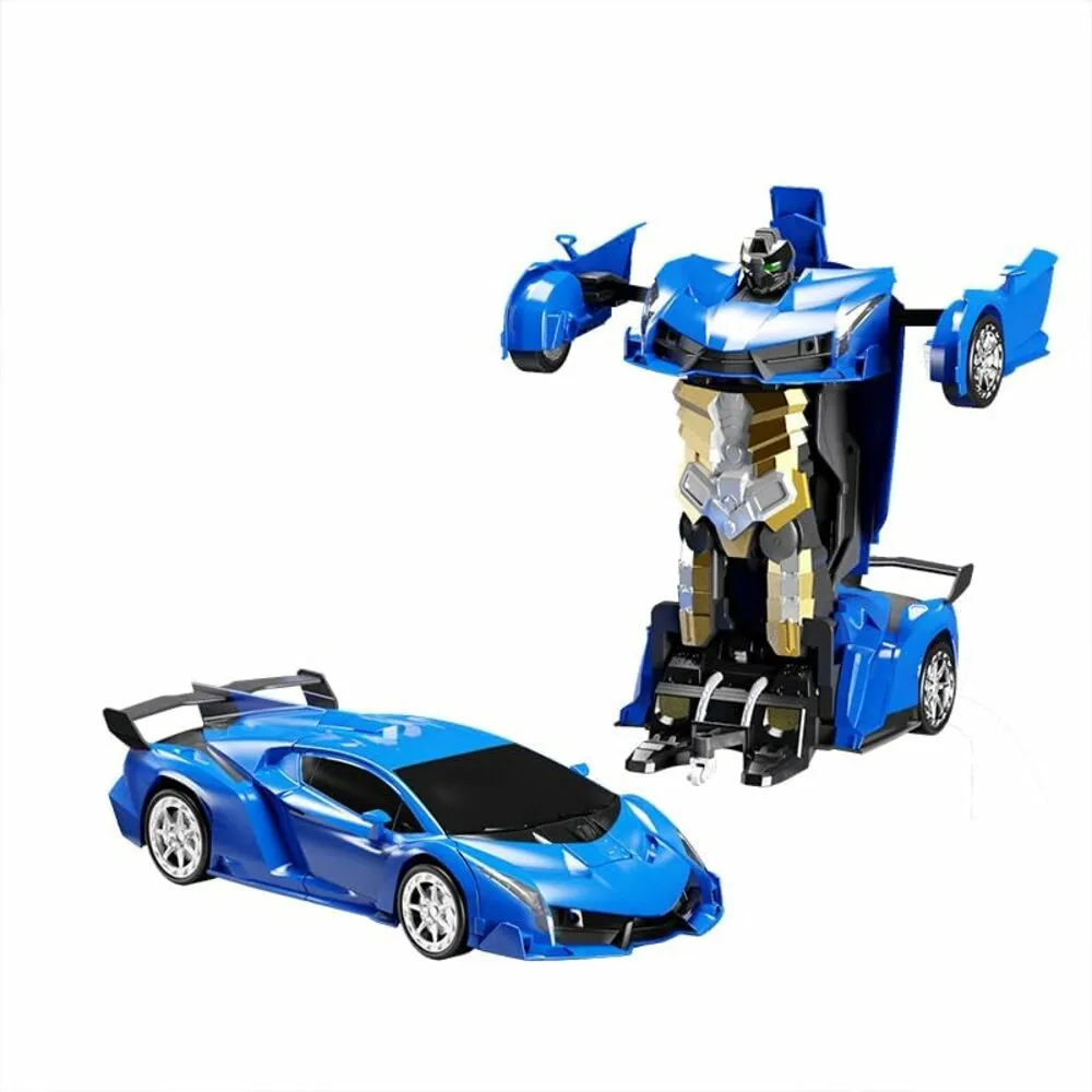 Blue Transforming Car Robot with RC & Sounds, Gominimo