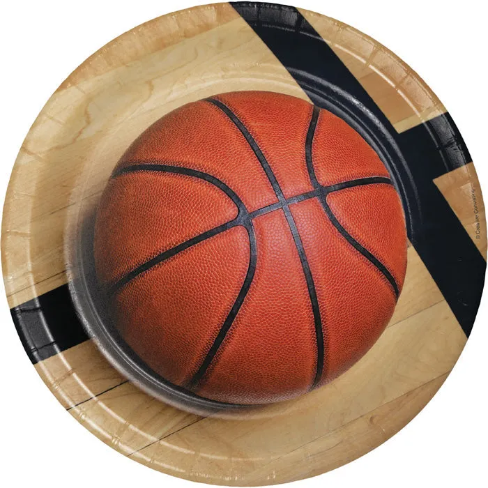 Bulk Basketball Paper Dinner Plates (96 per Case)