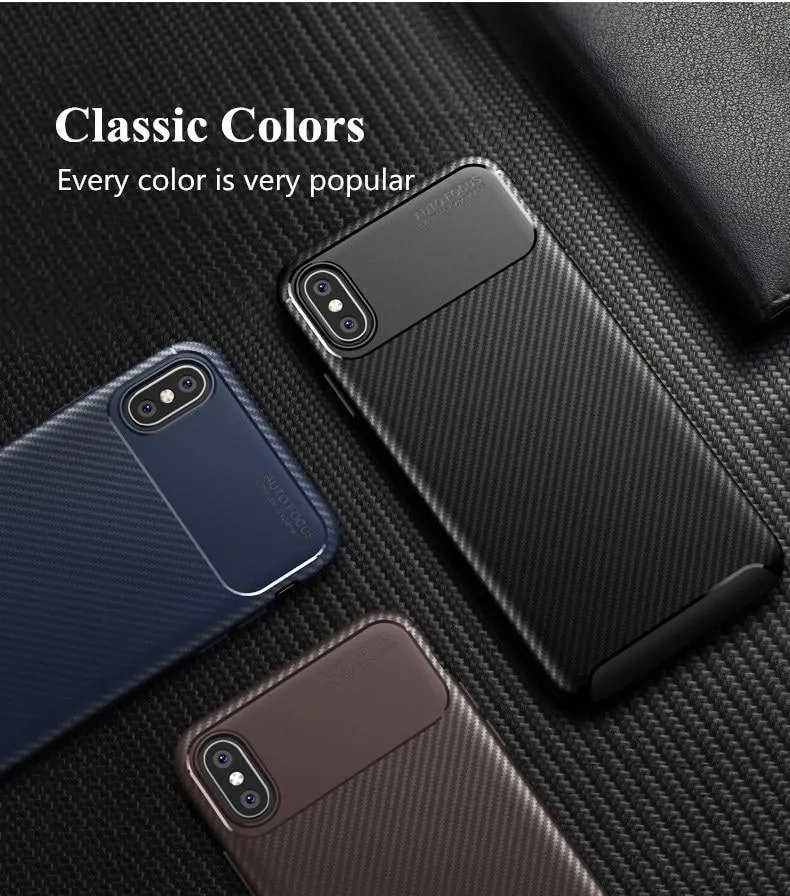 Carbon fiber silicone case for iPhone