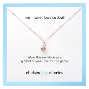 CC Sport Rose Gold Basketball Charm Necklace