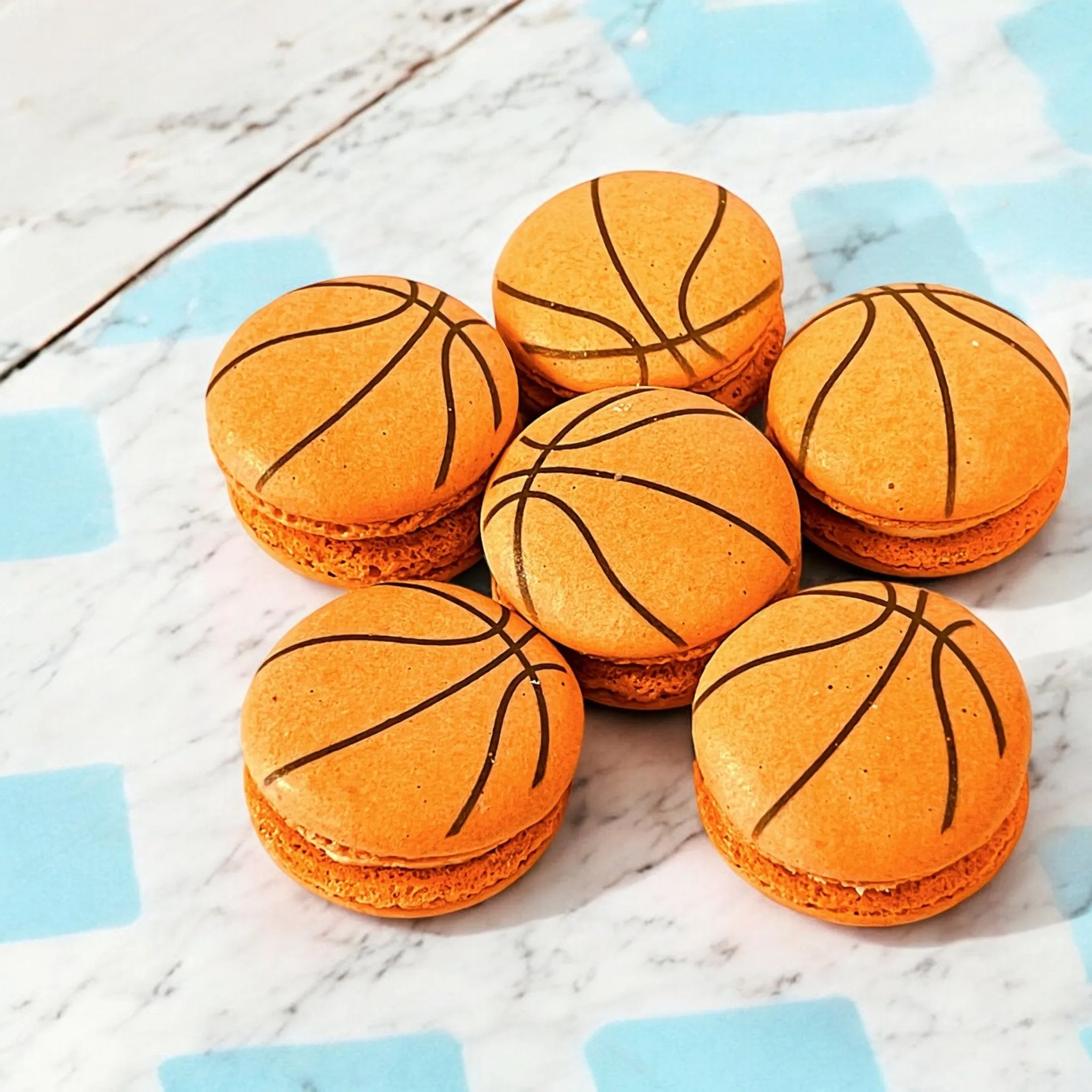 Customizable Basketball-Themed French Macarons – Pick Your Favorite Flavors!