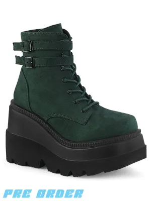 DEMONIA SHAKER-52 - EMERALD VEGAN SUEDE *✰ PRE ORDER ✰