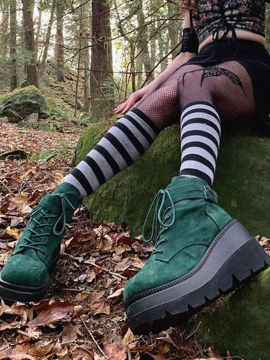 DEMONIA SHAKER-52 - EMERALD VEGAN SUEDE *✰ PRE ORDER ✰