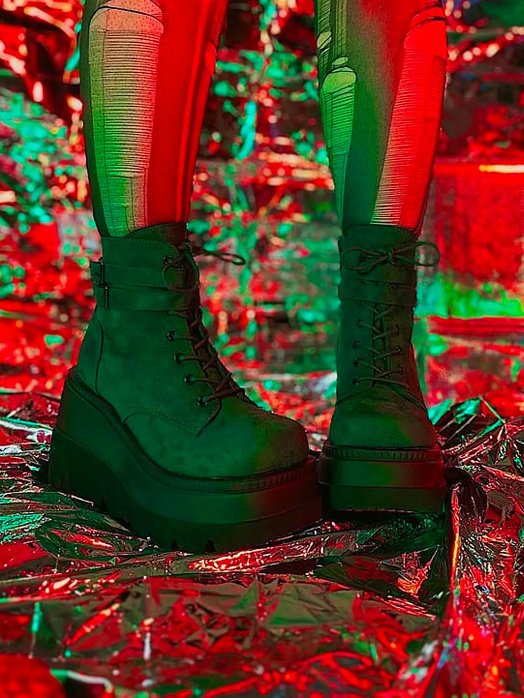 DEMONIA SHAKER-52 - EMERALD VEGAN SUEDE *✰ PRE ORDER ✰