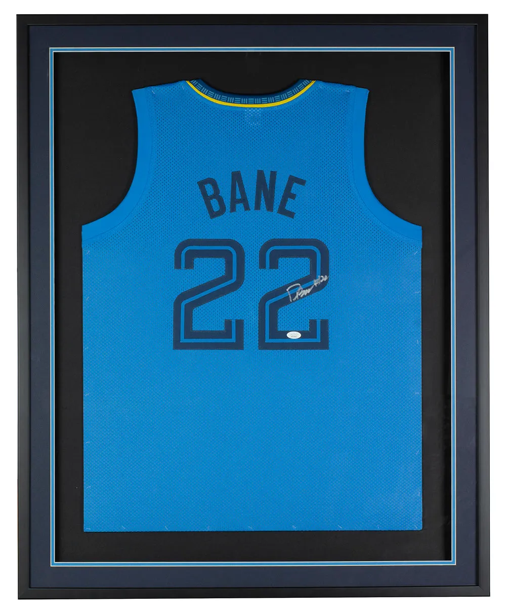 Desmond Bane Memphis Signed Framed Custom Blue Basketball Jersey JSA