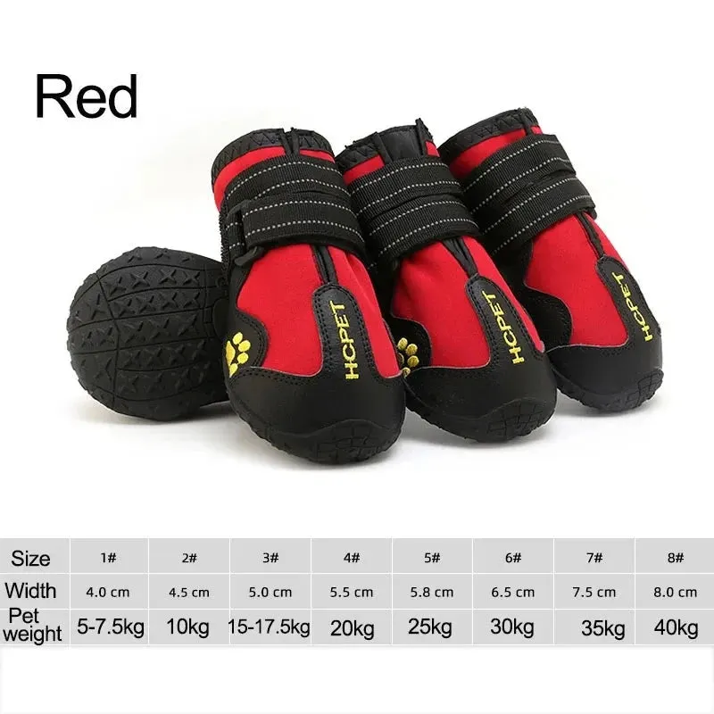 Dog Snow Boots - 4pcs/set Waterproof Anti-slip Dog Shoes for Snow, Ice & Rain